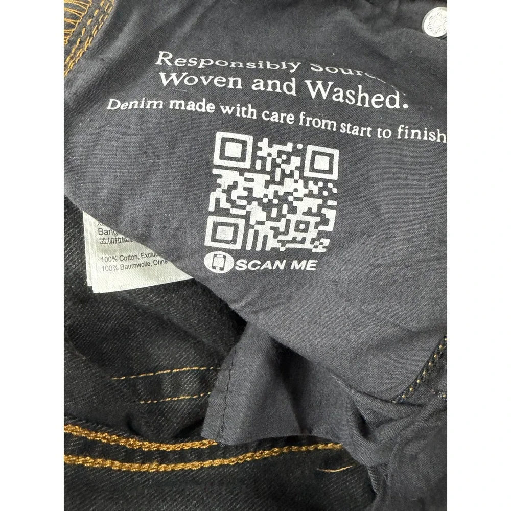 Womens Cotton On Curvy Cargo Jeans Washed Black Wide Baggy Denim Pants Size 26